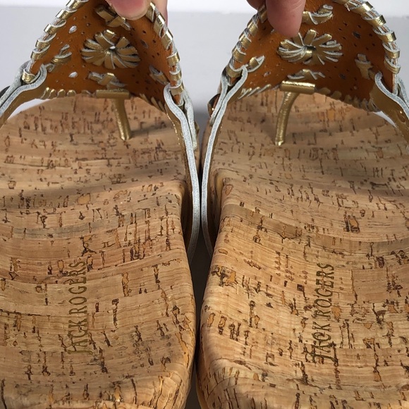 Jack Rogers Georgica Cork Sandals Gold Medallion - Picture 9 of 12